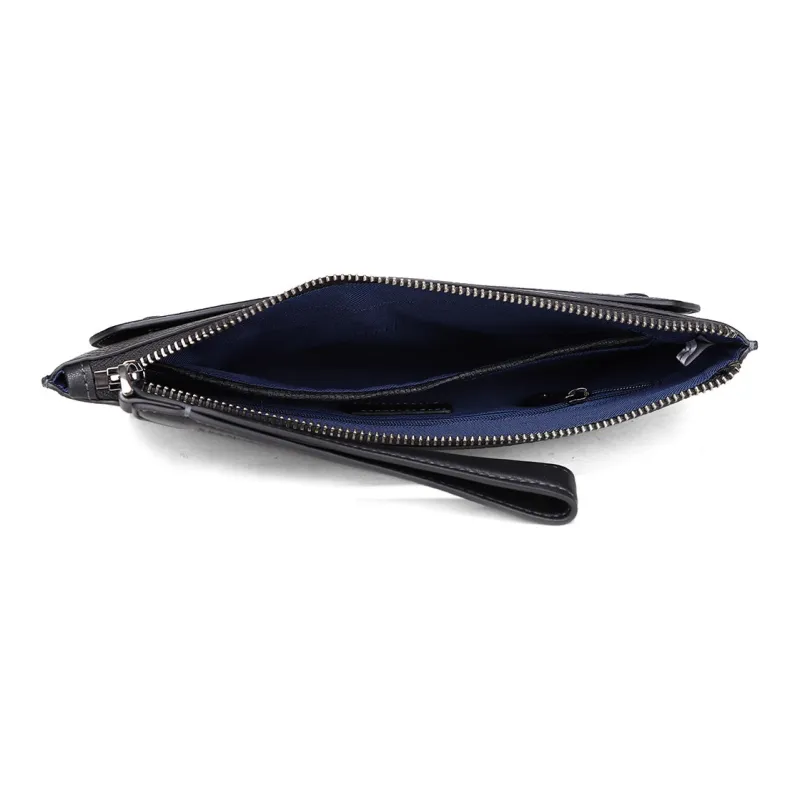 ELLE HOMME Top Grain Cow Leather Leather Wrist Bags Clutches Men's Black-3