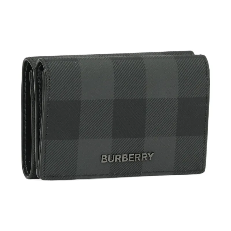 Burberry Leather Wallet Men's Charcoal Gray-1