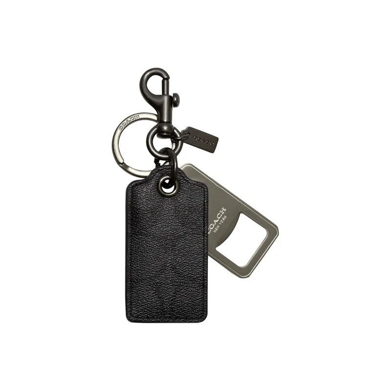COACH Coated Canvas Key Ring Snap Buckle Bag Merch Women's Black-0