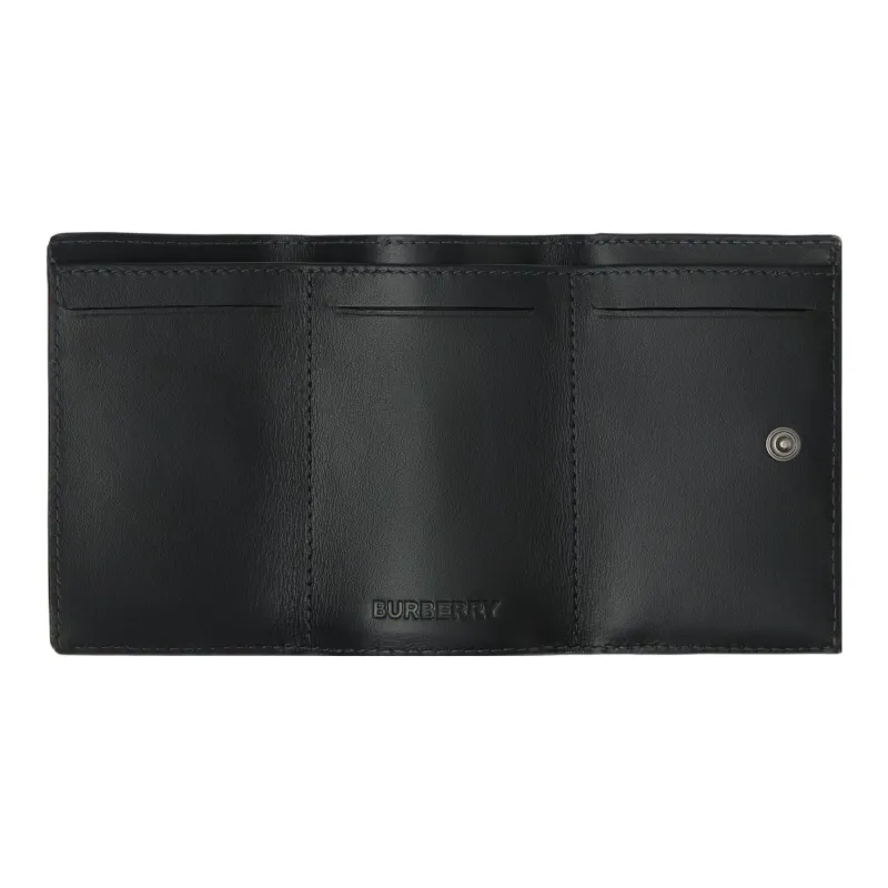 Burberry Leather Wallet Men's Charcoal Gray-4
