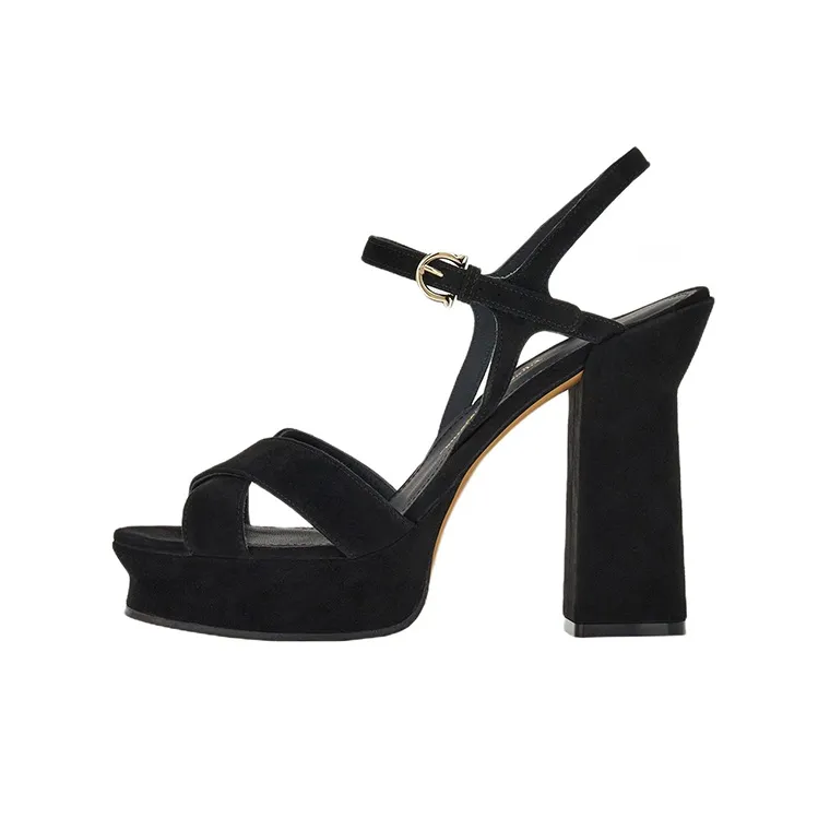 FERRAGAMO Gancini-buckle Suede Platform Sandals-0