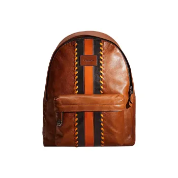 COACH Campus Calfskin Backpack Large Size Women's Brown & Black