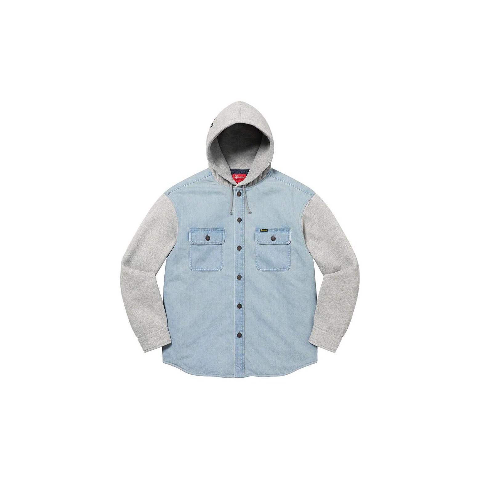 Supreme newest White Hooded Denim Shirt