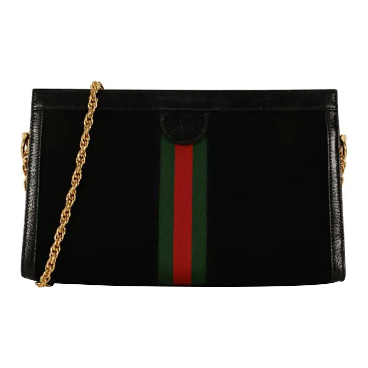 GUCCI Ophidia Suede Cow Leather Crossbody Bag Shoulder Bag Women's Black-1