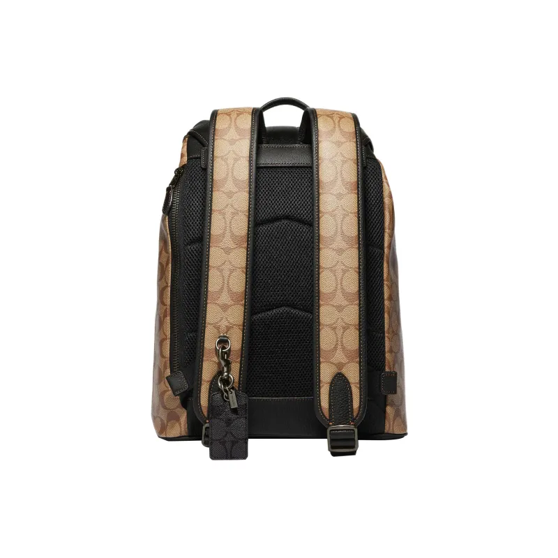 COACH Coated Canvas Key Ring Snap Buckle Bag Merch Women's Black-4