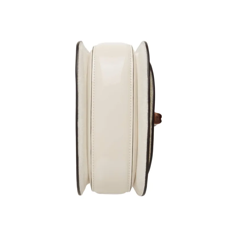 GUCCI Bamboo 1947 Patent Leather Shoulder Bag, Crossbody Bag, Handbag Mini Women's White-6