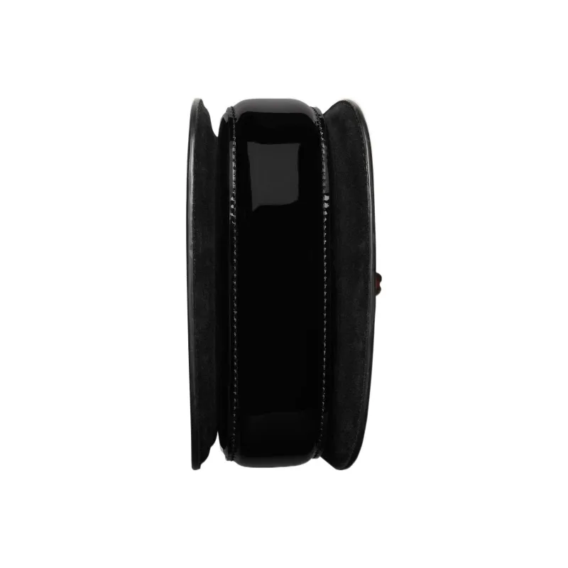 GUCCI Bamboo 1947 Patent Leather Shoulder Bag, Crossbody Bag, Handbag Mini Women's Black-6