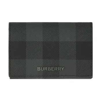 Burberry Leather Wallet Men's Charcoal Gray