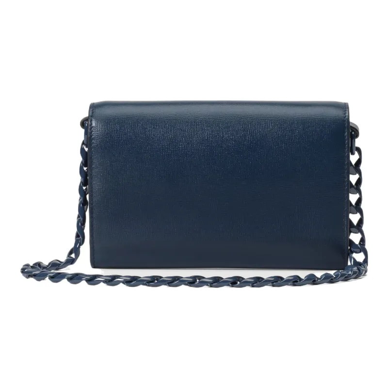 GUCCI Horsebit 1955 Leather Crossbody Bag, Shoulder Bag Women's Blue-3