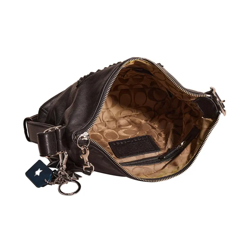 COACH Slim Wallet Leather Shoulder Bag, Crossbody Bag, Handbag Small Size Women's Black-2