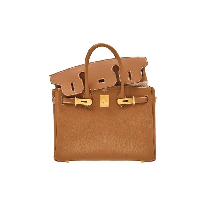 HERMES Birkin Togo Swift Cow Leather 3 in 1 Birkin Bag Handbags Women's Gold Brown/Beige-1