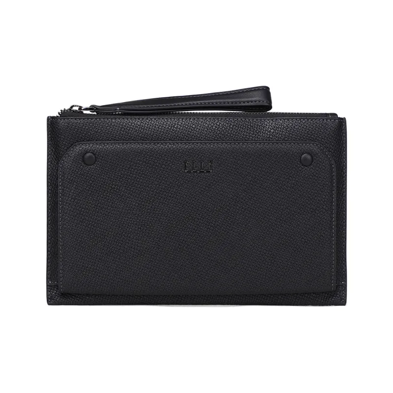 ELLE HOMME Top Grain Cow Leather Leather Wrist Bags Clutches Men's Black-0