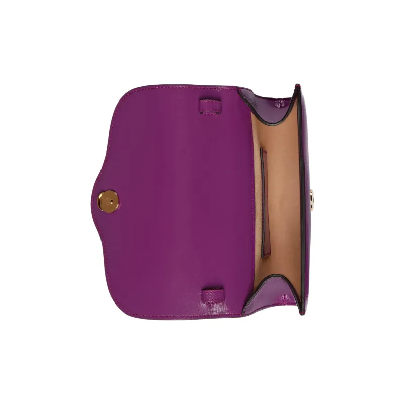 GUCCI Horsebit 1955 Leather Crossbody Bag, Shoulder Bag Women's Purple-6