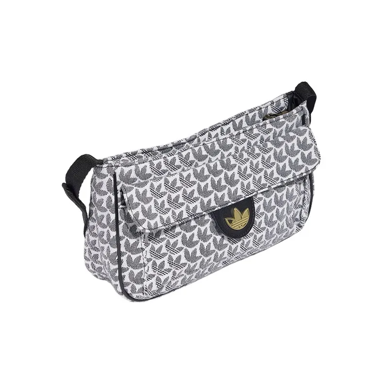 Adidas Originals Cotton Shoulder Bag, Crossbody Bag Mini Women's Black White-2