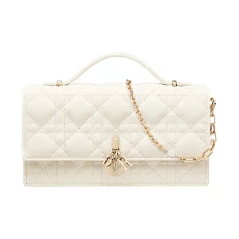 DIOR Lady Dior Sheepskin Shoulder Bag, Crossbody Bag, Handbag Regular Women's White