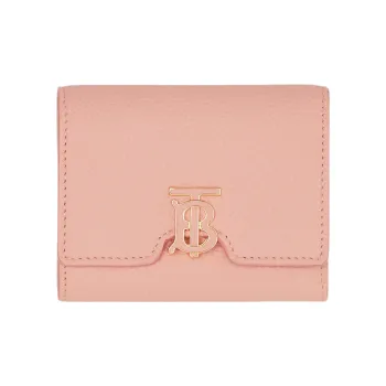 Burberry Textured Calfskin Wallet Women's Dark Pink