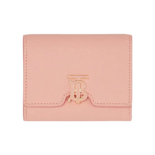 Burberry Textured Calfskin Wallet Women's Dark Pink