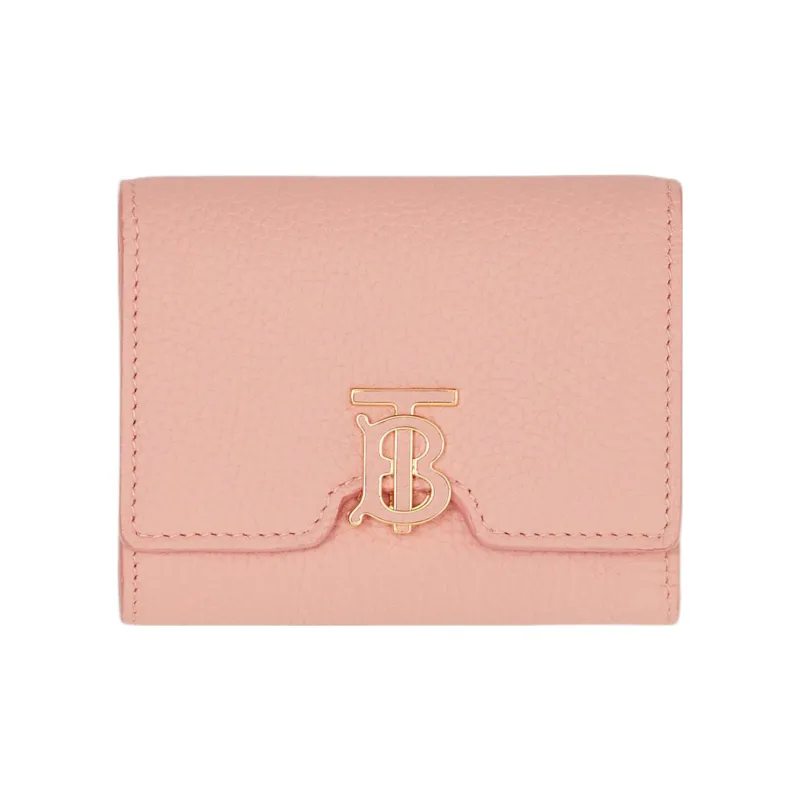 Burberry Textured Calfskin Wallet Women's Dark Pink-0