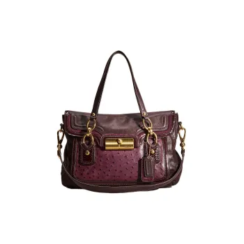 COACH Kristin Leather Handbag, Shoulder Bag, Crossbody Bag Women's Plum Red