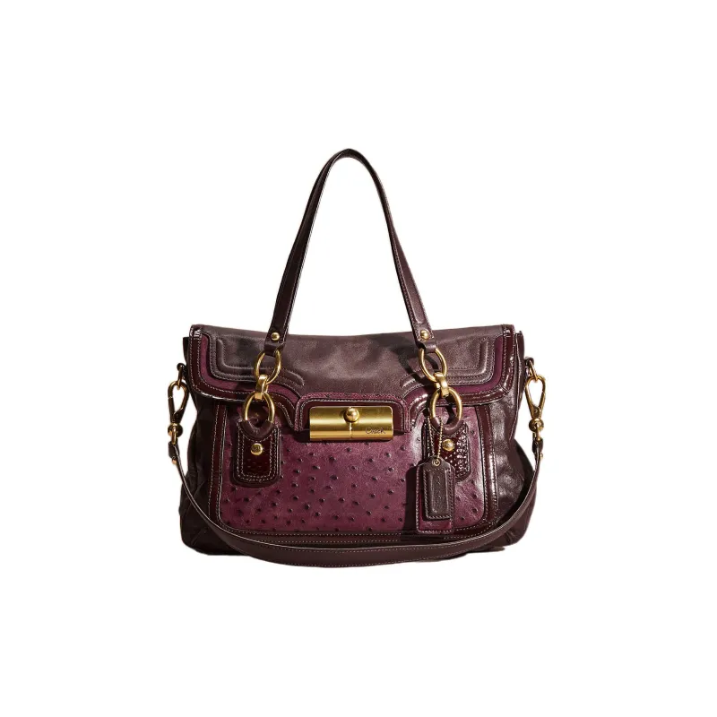 COACH Kristin Leather Handbag, Shoulder Bag, Crossbody Bag Women's Plum Red-0
