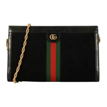 GUCCI Ophidia Suede Cow Leather Crossbody Bag Shoulder Bag Women's Black