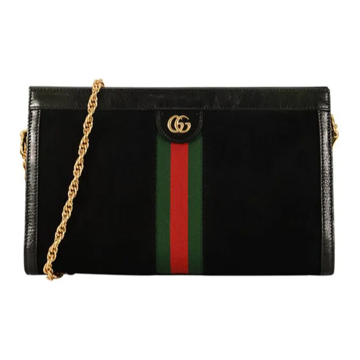 GUCCI Ophidia Suede Cow Leather Crossbody Bag Shoulder Bag Women's Black-0