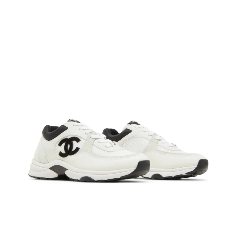 CHANEL Women's Cc Logo Sneaker 'White Black' Women's-2