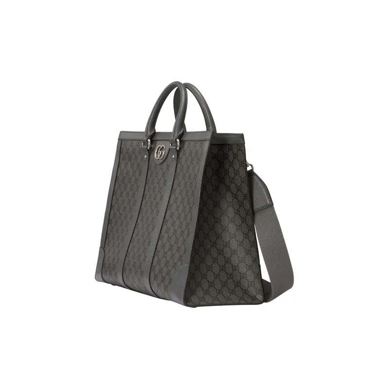 GUCCI Ophidia Canvas With Leather Tote Bag Shopping Bag Shoulder Bag Crossbody Bag Handbag Large Size Men's Gray-1