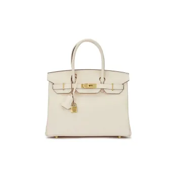 HERMES Birkin Epsom Leather Birkin Bag Handbags Regular Women's I2 Nata Cream White