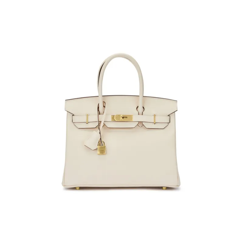 HERMES Birkin Epsom Leather Birkin Bag Handbags Regular Women's I2 Nata Cream White-0