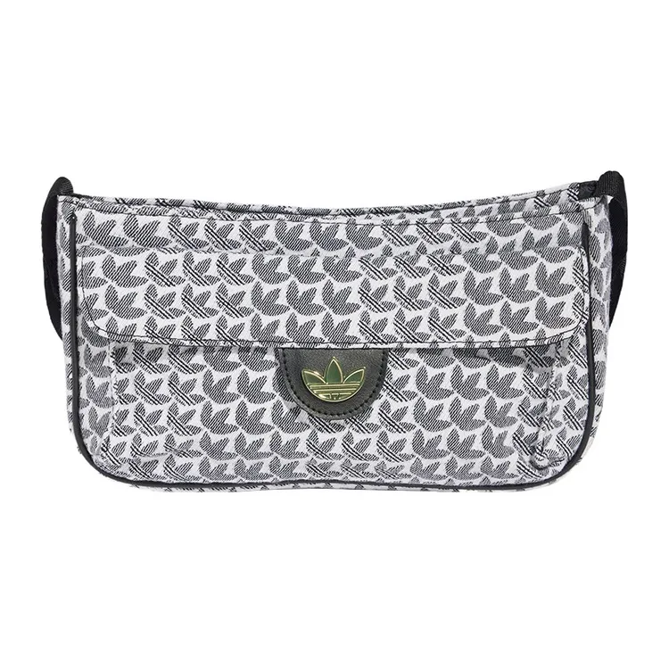 Adidas Originals Cotton Shoulder Bag, Crossbody Bag Mini Women's Black White-0