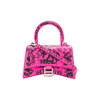 Balenciaga Hourglass Cow Leather Hourglass Bag Handbag Shoulder Bag Crossbody Bag Extra Small Women's Pink