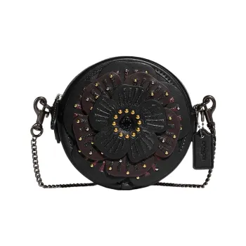 COACH Glove Tanning Shoulder Bag, Crossbody Bag Mini Women's Black