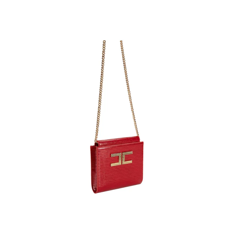 Elisabetta Franchi One Shoulder Crossbody Clutches Women's Red-2