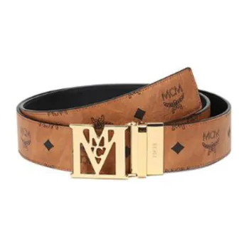 MCM Leather Belts Unisex Cognac Black
