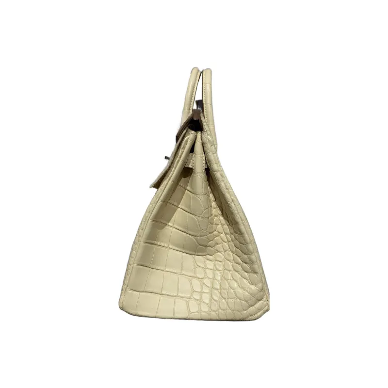 HERMES Birkin Matte Crocodile Leather Birkin Bag Handbags Regular Women's Y1 Vanille Vanilla-2