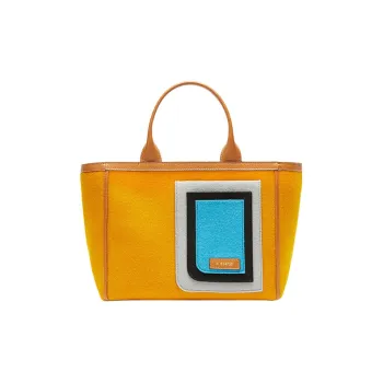 Valextra Calfskin With Felt Tote Bag, Shopping Bag, Handbag Mini Women's Orange