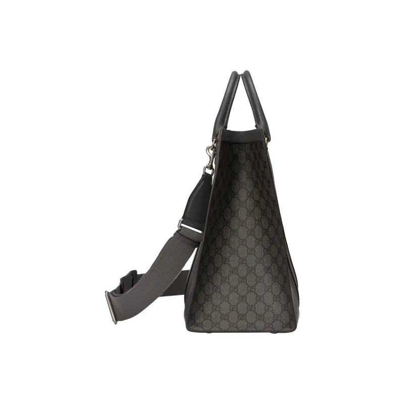 GUCCI Ophidia Canvas With Leather Tote Bag Shopping Bag Shoulder Bag Crossbody Bag Handbag Large Size Men's Gray-2