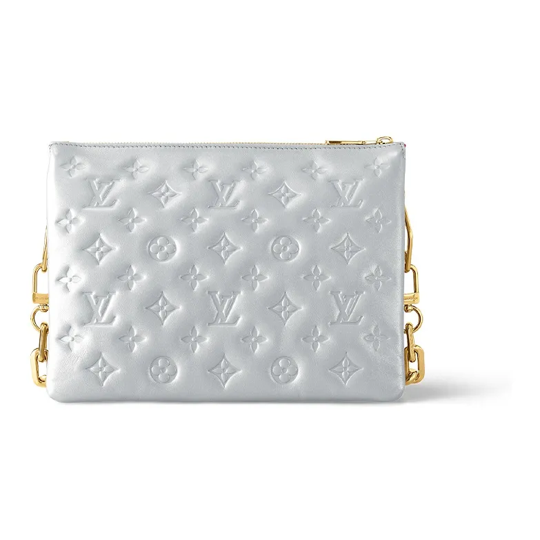 LOUIS VUITTON Coussin Sheepskin Handbag Shoulder Bag Crossbody Bag Small Size Women's Silver-2