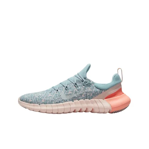 Nike Free RN 5.0 Running Shoes Women's Low-Top Ocean Deep Blue/Light Silver/Gentle Orange