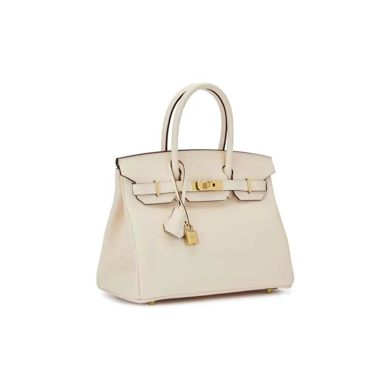 HERMES Birkin Epsom Leather Birkin Bag Handbags Regular Women's I2 Nata Cream White-1