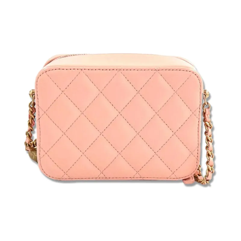 CHANEL Sheepskin Square Box Camera Bag, Shoulder Bag, Crossbody Bag Regular Women's Pink-1