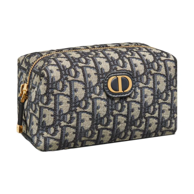 DIOR 30 Montaigne Oblique Printed Fabric Clutch Women's Blue-1