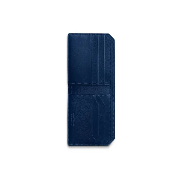 MONTBLANC Cow Leather Wallet Men's Midnight Blue-2