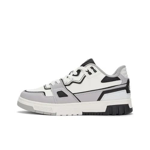 Kappa Skateboard Shoes Unisex Low-Top Korean White/Tranquil Gray/Black