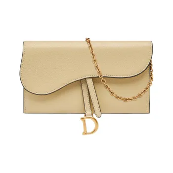DIOR Saddle Sheepskin Saddle Bag, Shoulder Bag, Crossbody Bag, Wallet Women's Light Yellow/Light Yellow