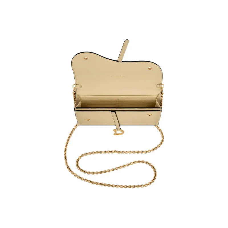 DIOR Saddle Sheepskin Saddle Bag, Shoulder Bag, Crossbody Bag, Wallet Women's Light Yellow/Light Yellow-3