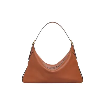 CELINE Romy Collection Soft Calfskin One Shoulder Handbags Large Size Women's Brown