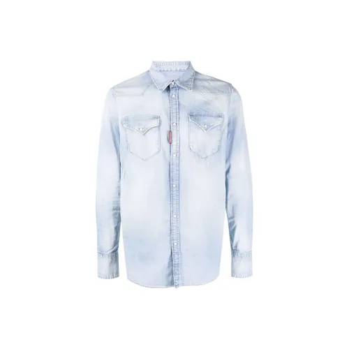 DSQUARED 2 Shirts Men Light Blue