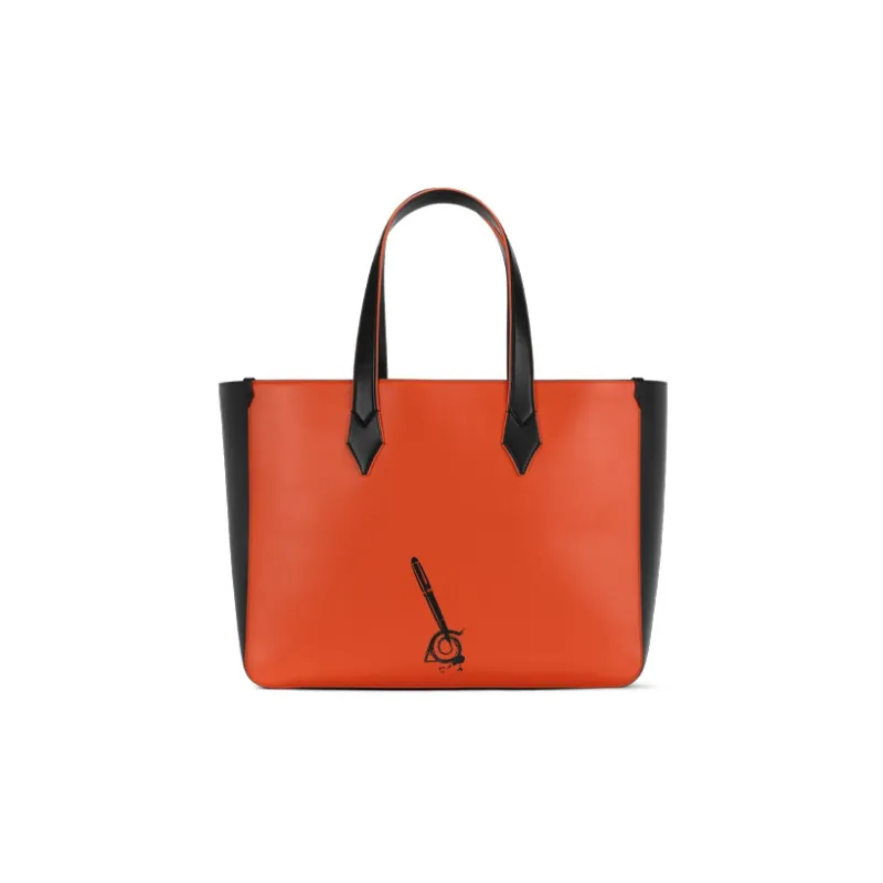MONTBLANC Montblanc X Naruto Capsule Collection Full Grain Cow Leather Tote Bag Shopping Bag Handbag Men's Black-2